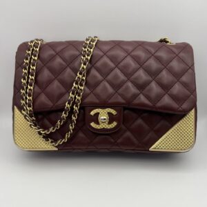 Chanel burgundy rock the corner flap bag- medium