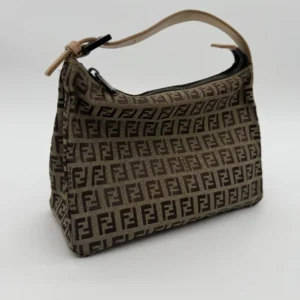Fendi Brown Zucchino Canvas Handbag