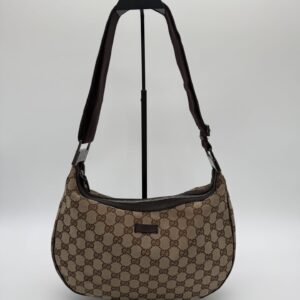 Gucci canvas half moon bag (crossbody)